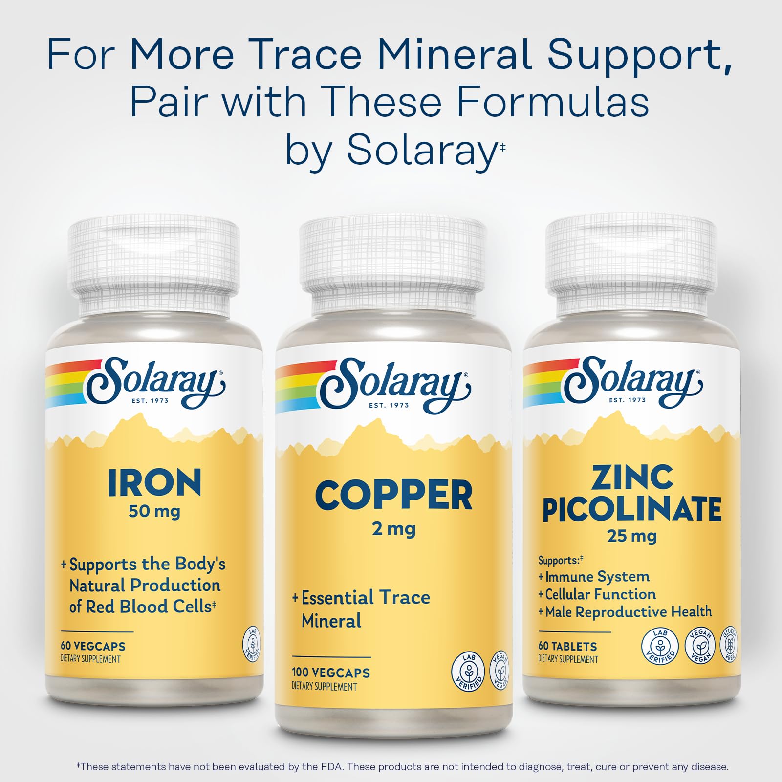 Solaray etiqueta nutritiva mostrando ingredientes y dosificación