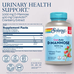 SOLARAY D-Mannose capsules closeup – easy daily supplement for comfort.