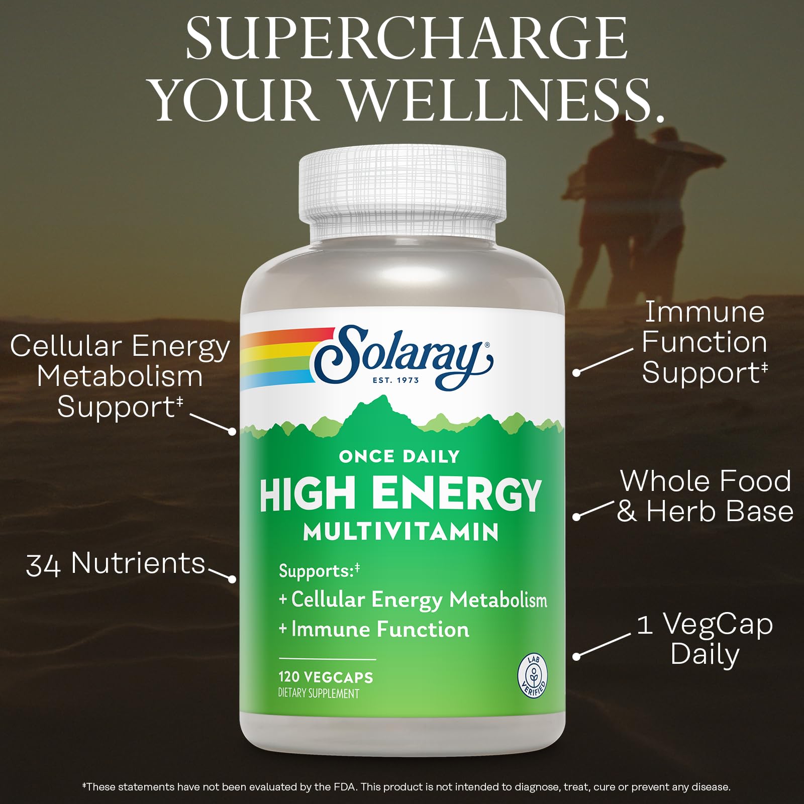 SOLARAY etiqueta con información nutricional visible, transparencia y confianza