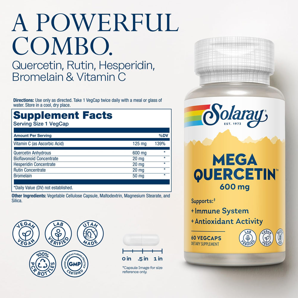 SOLARAY etiqueta con ingredientes y concentraciones, transparencia informativa