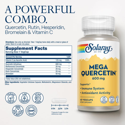 SOLARAY etiqueta con ingredientes y concentraciones, transparencia informativa