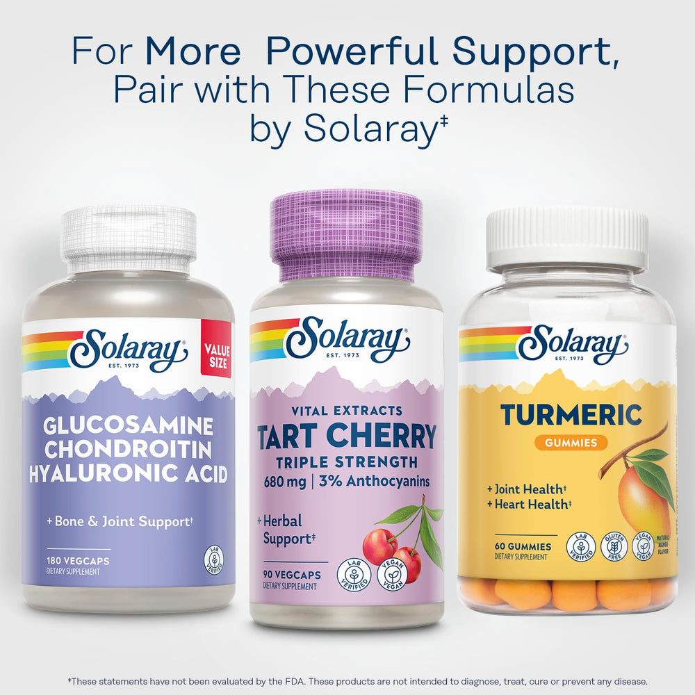 SOLARAY etiqueta nutricional en primer plano mostrando dosificación