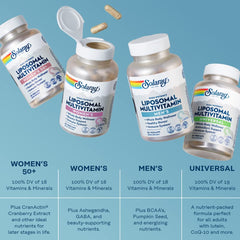 SOLARAY etiqueta nutricional abierta destacando vitaminas D3 B12 y zinc