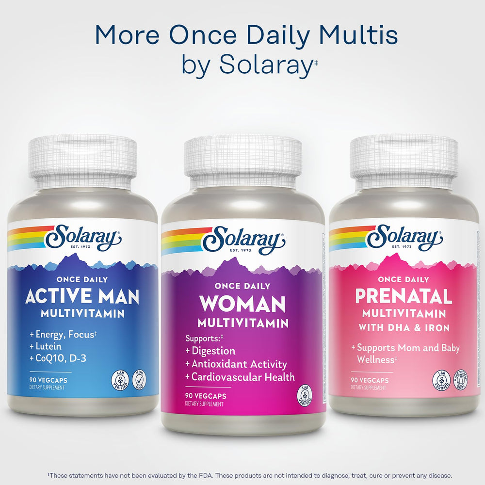SOLARAY etiqueta con información de ingredientes y certificación de calidad