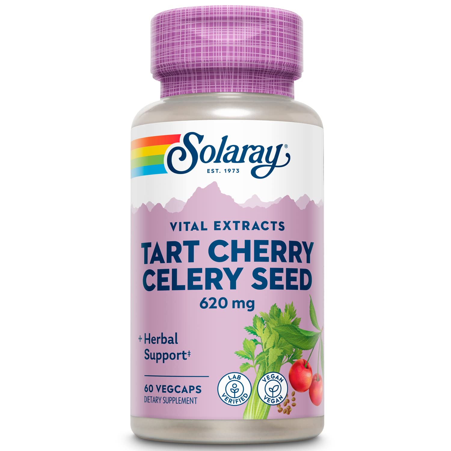 SOLARAY Extracto de cereza ácida 500 mg: cápsula suave para consumo diario.