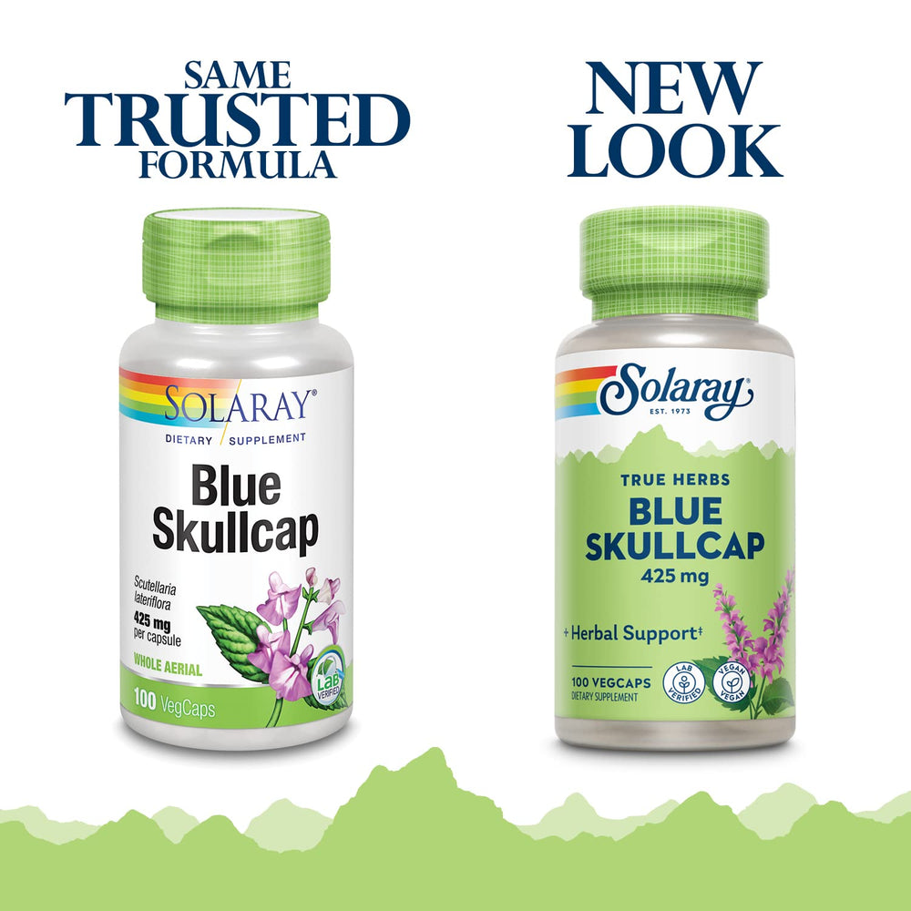 SOLARAY Frasco de cápsulas veganas: uso diario para bienestar general.