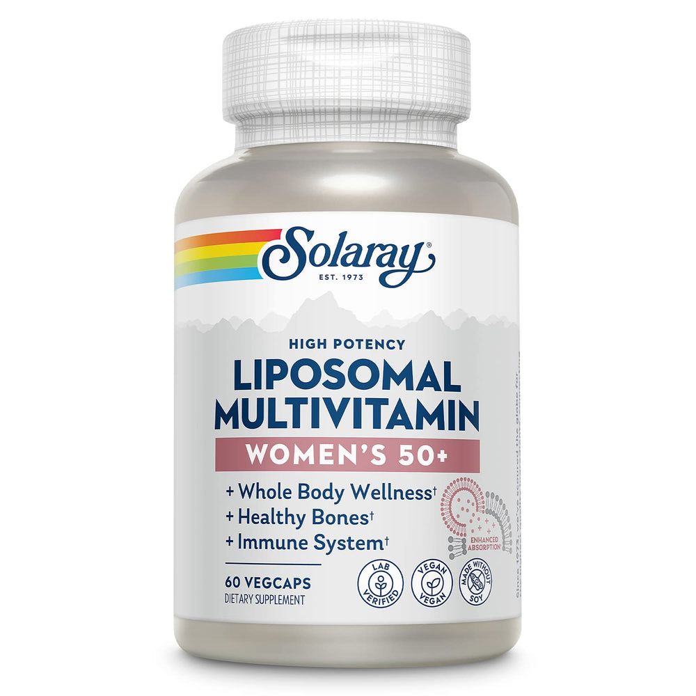SOLARAY frasco delantero mostrando multivitamínico para mujeres con confianza