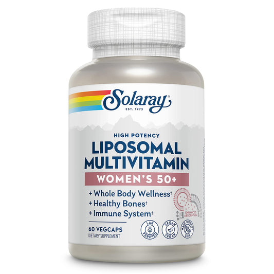 SOLARAY frasco delantero mostrando multivitamínico para mujeres con confianza