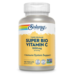 SOLARAY frasco delantero de Vitamina C 1000 mg mostrado claramente y fácil de identificar