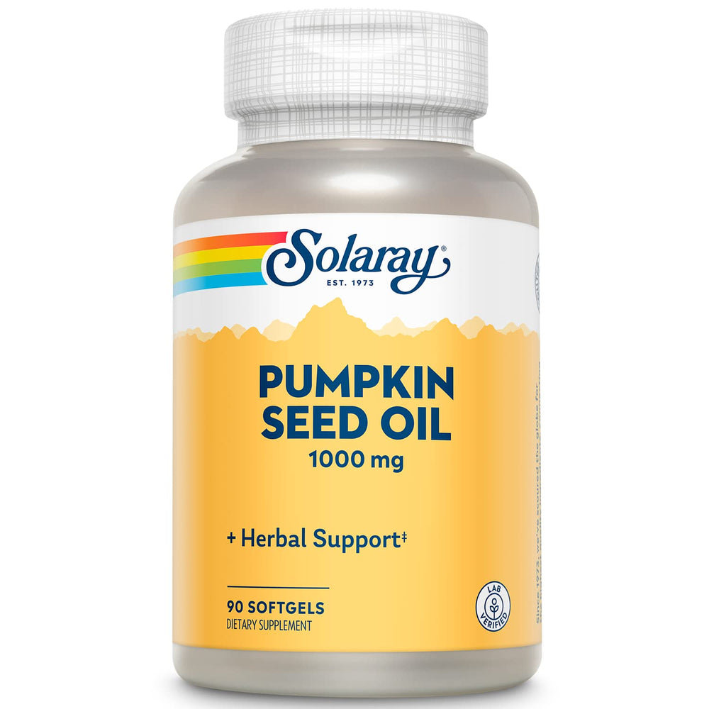 Solaray envase frontal mostrando 90 softgels y beneficios principales