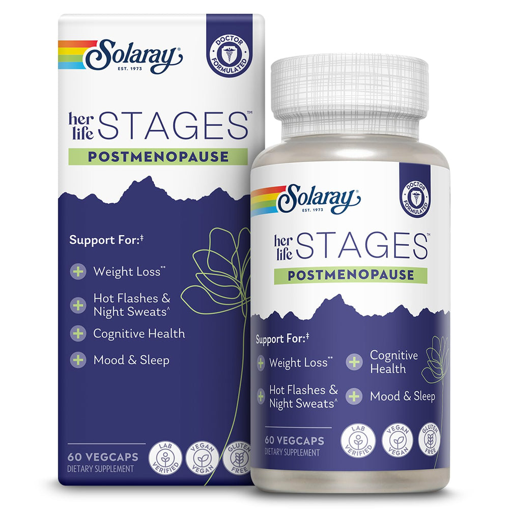 SOLARAY frente del envase mostrando 60 VegCaps y beneficios