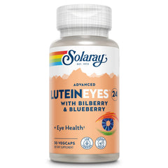 SOLARAY envase frontal de Advanced Lutein Eyes mostrando la marca y beneficio ocular