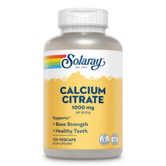 SOLARAY frasco frontal mostrando 120 VegCaps y beneficio de calcio biodisponible