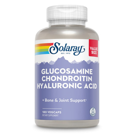 SOLARAY Glucosamina Condroitina con ácido hialurónico, cápsulas suaves para movilidad diaria
