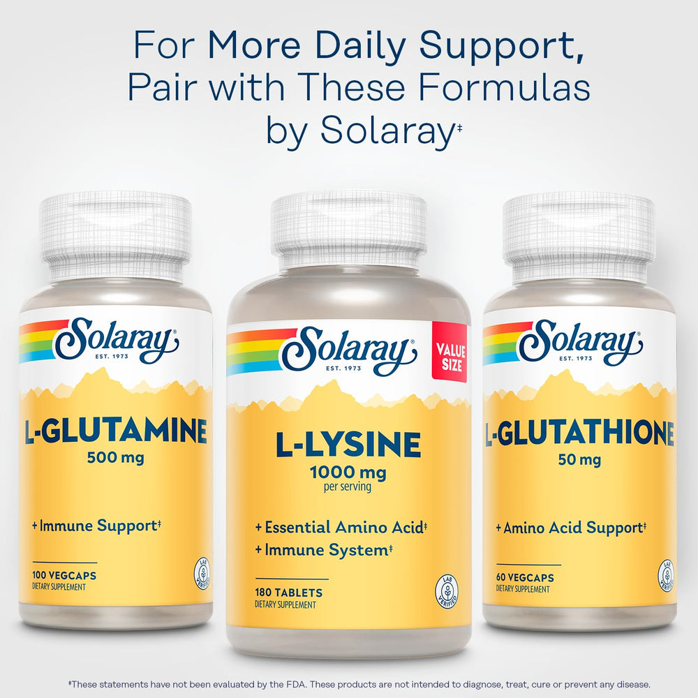 SOLARAY L-Glutatión: uso diario en cápsula vegetal para hábitos saludables.