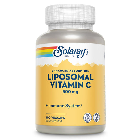 SOLARAY Liposomal Vitamin C 500 mg, botella, absorción mejorada para uso diario