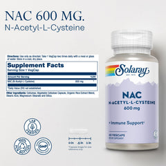 Cápsula vegetal SOLARAY NAC en primer plano para ver forma y textura