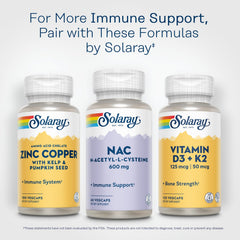 Etiqueta nutricional SOLARAY NAC mostrando ingredientes y dosificación clara