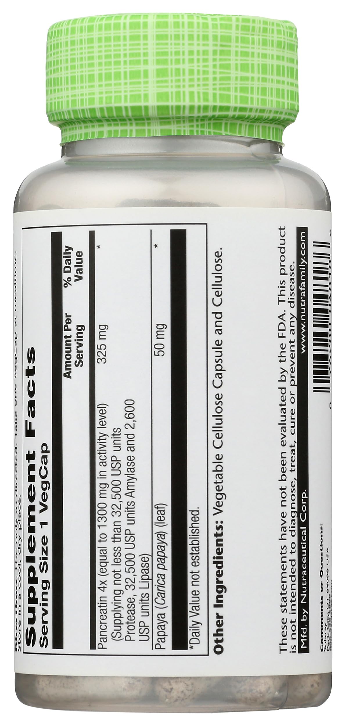 Persona sosteniendo SOLARAY Pancreatin 1300 para uso con comidas y apoyo digestivo