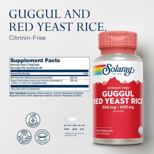 SOLARAY Red Yeast Rice en botella para un estilo de vida equilibrado.