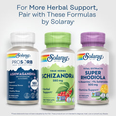 SOLARAY Schizandra producto en estante, complemento para estilo de vida saludable.
