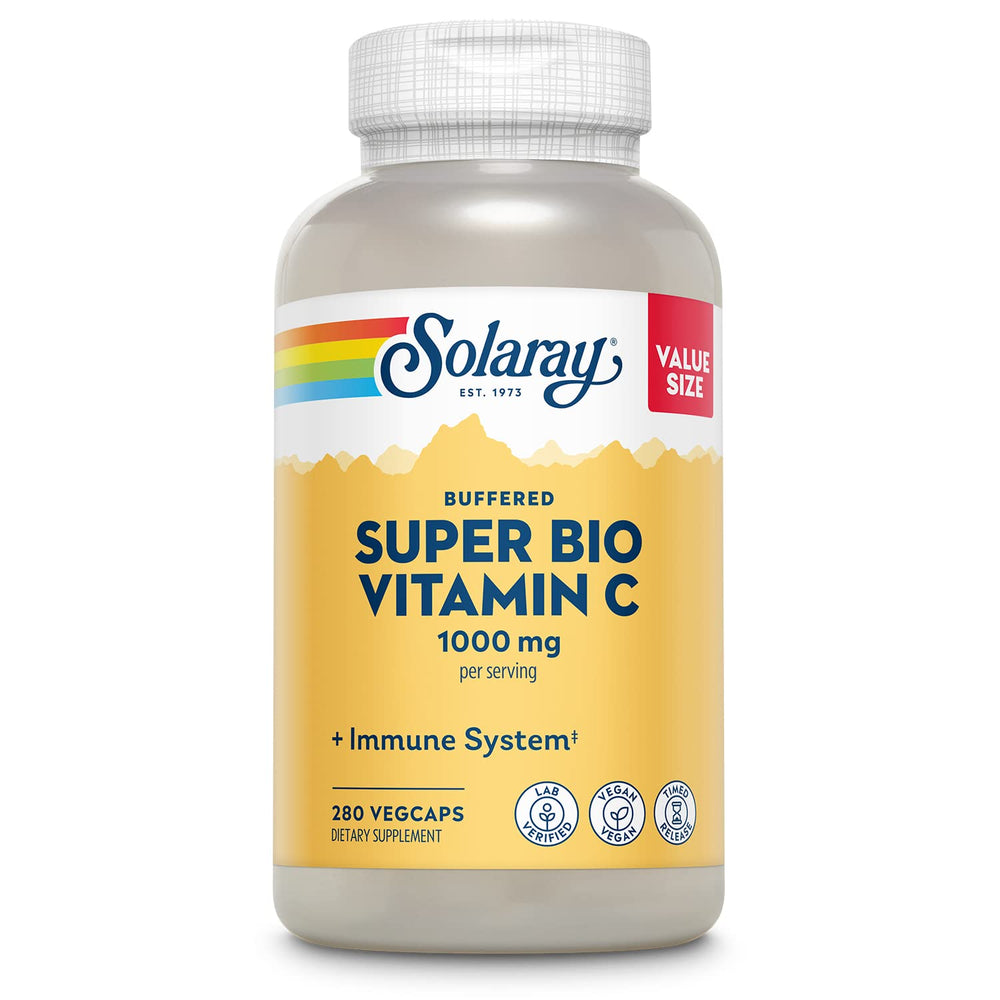 SOLARAY frente del empaque mostrando 280 vegcaps y beneficios clave