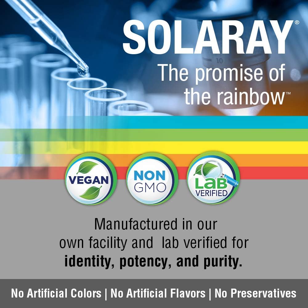 SOLARAY frasco abierto con cápsulas accesibles para uso cotidiano