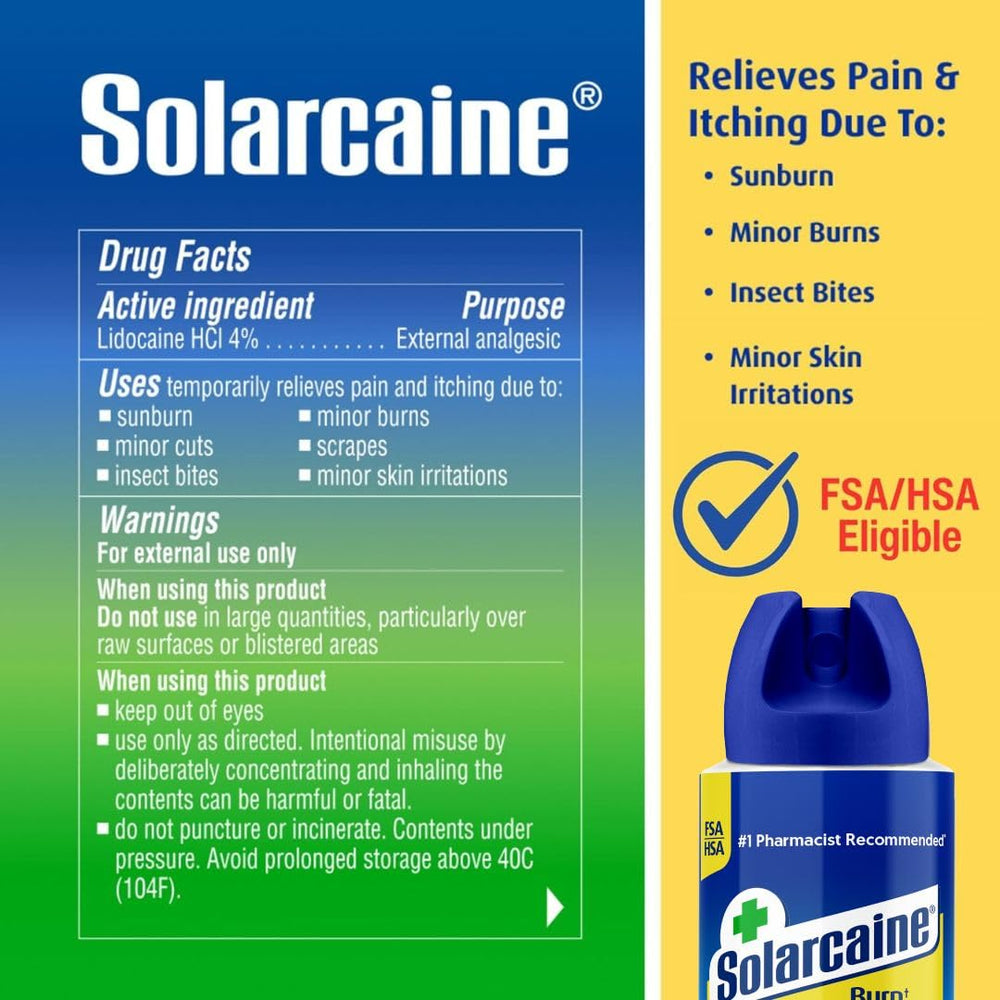 Solarcaine detalle de boquilla 360 grados para aplicación sin frotar