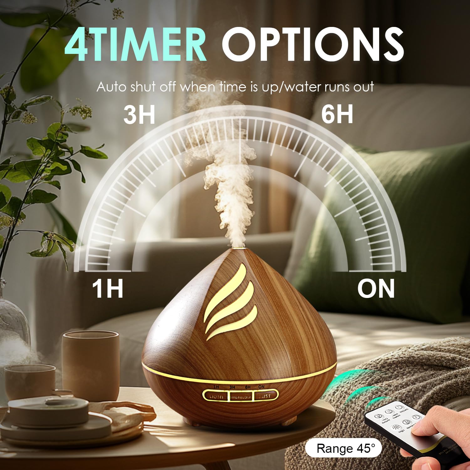 SOLEILHOME difusor primer plano del material y boquilla para facilidad de limpieza