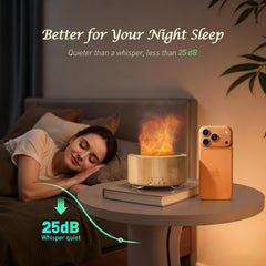 SOLEILHOME difusor en dormitorio liberando niebla fría para confort