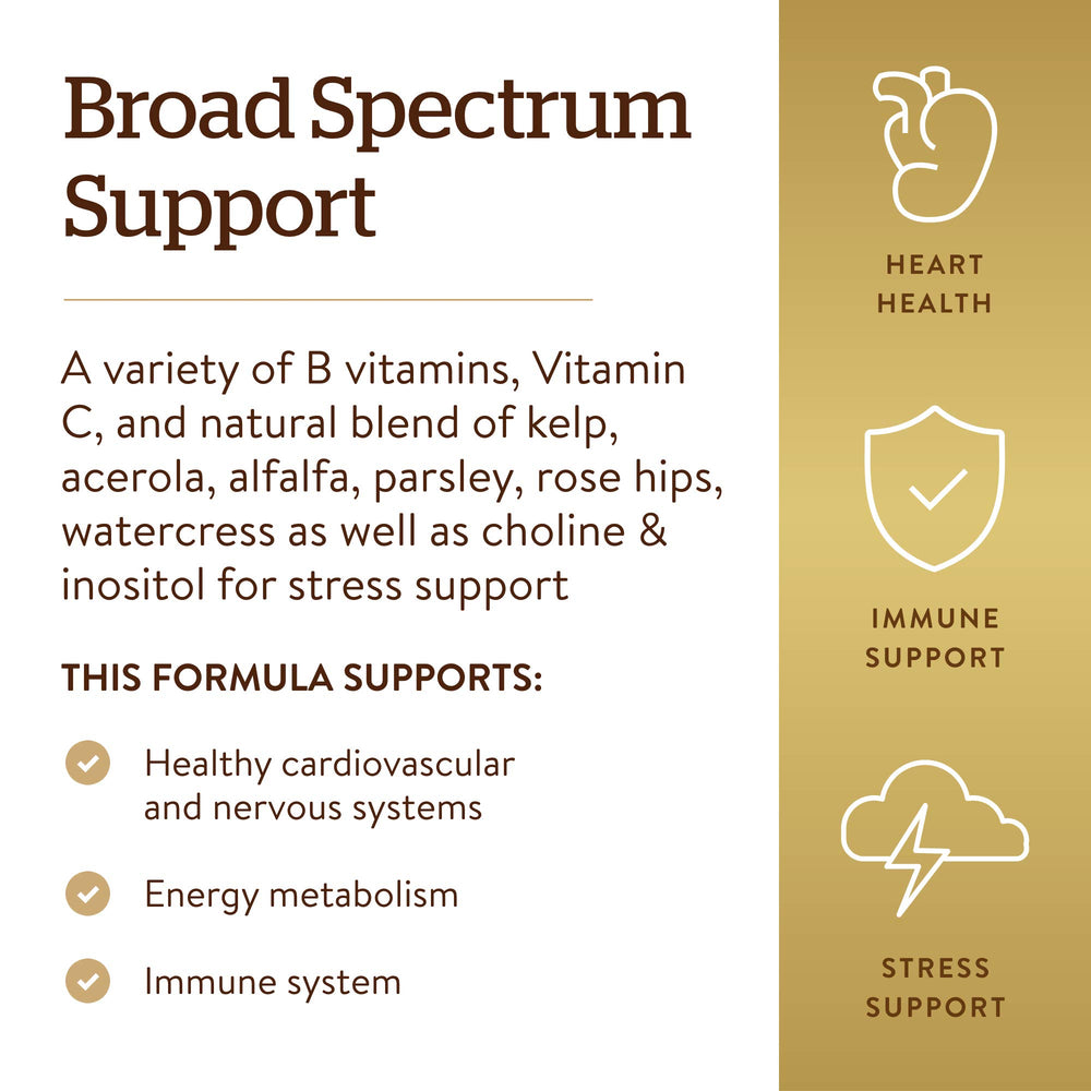 Solgar Complejo-B con Vitamina C, apto para vegetarianos.