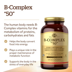Etiqueta trasera Solgar B-Complex con ingredientes y pureza para elegir con confianza