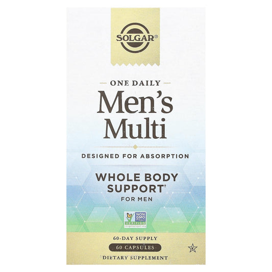 Solgar multivitaminas para hombres, botella, cápsula vegana, apoyo al sistema inmune.