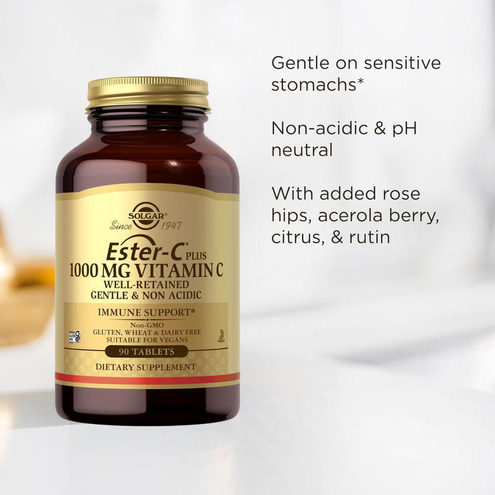 Solgar Ester-C ingredientes naturales acerola y rosa mosqueta reforzando nutrientes