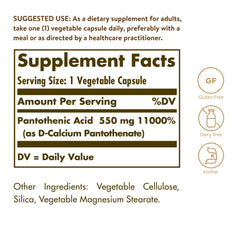 Solgar etiqueta detallada con información de dosis y ingredientes