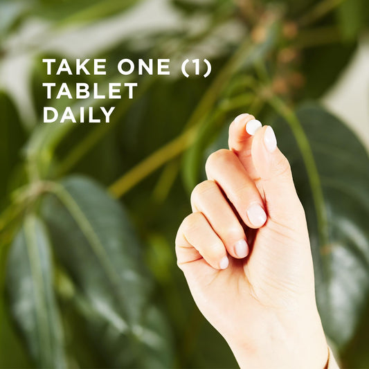 Close-up of Solgar Folate Metafolin tablets, body-ready folate for daily prenatal use.