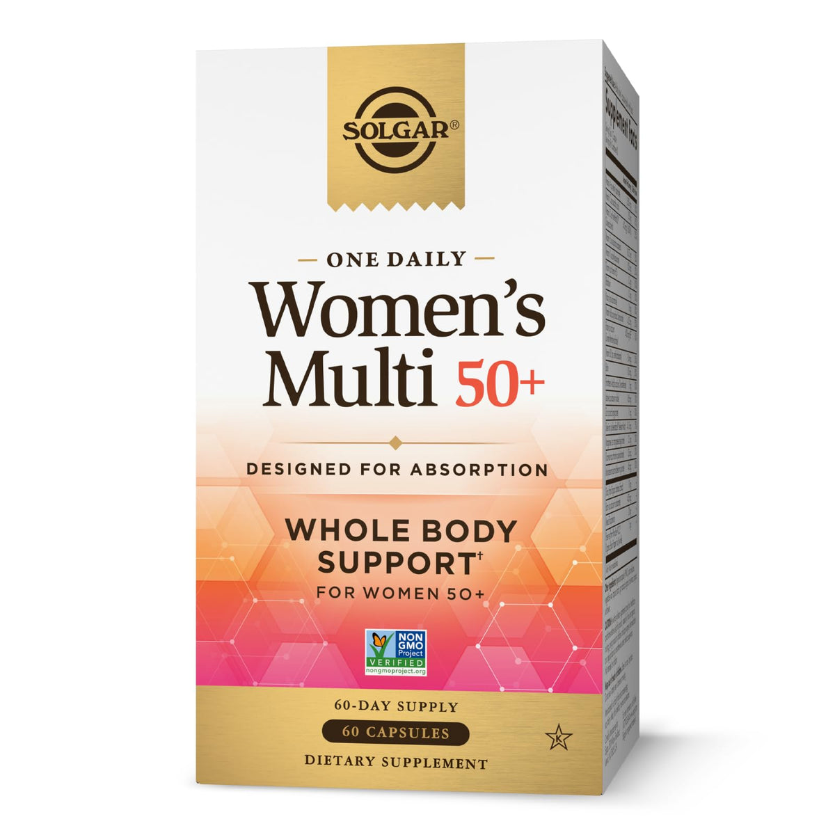 Solgar envase frontal One Daily Women's Multi 50+ mostrando diseño y beneficio diario