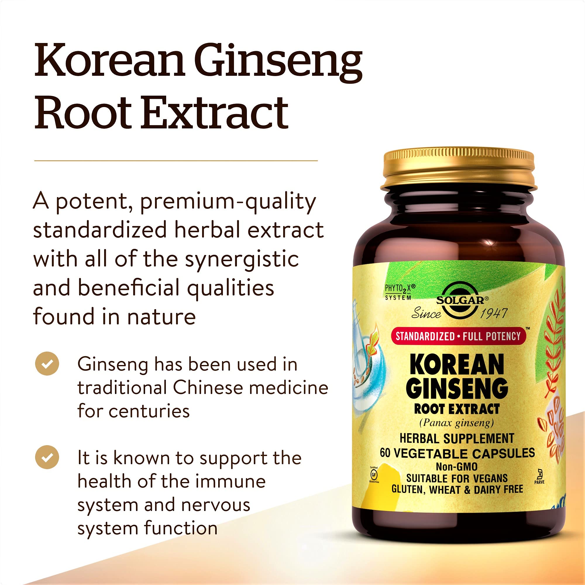 Solgar textura del polvo de raíz de ginseng, conservación de fitonutrientes