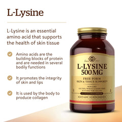 Solgar L-Lysine detalle de etiqueta que resalta Non-GMO y ingredientes limpios
