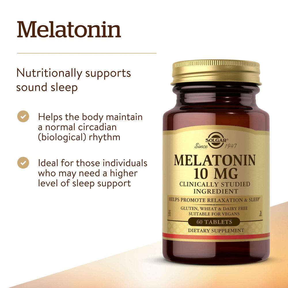 Solgar melatonin embalaje lateral indica información de pureza y certificaciones