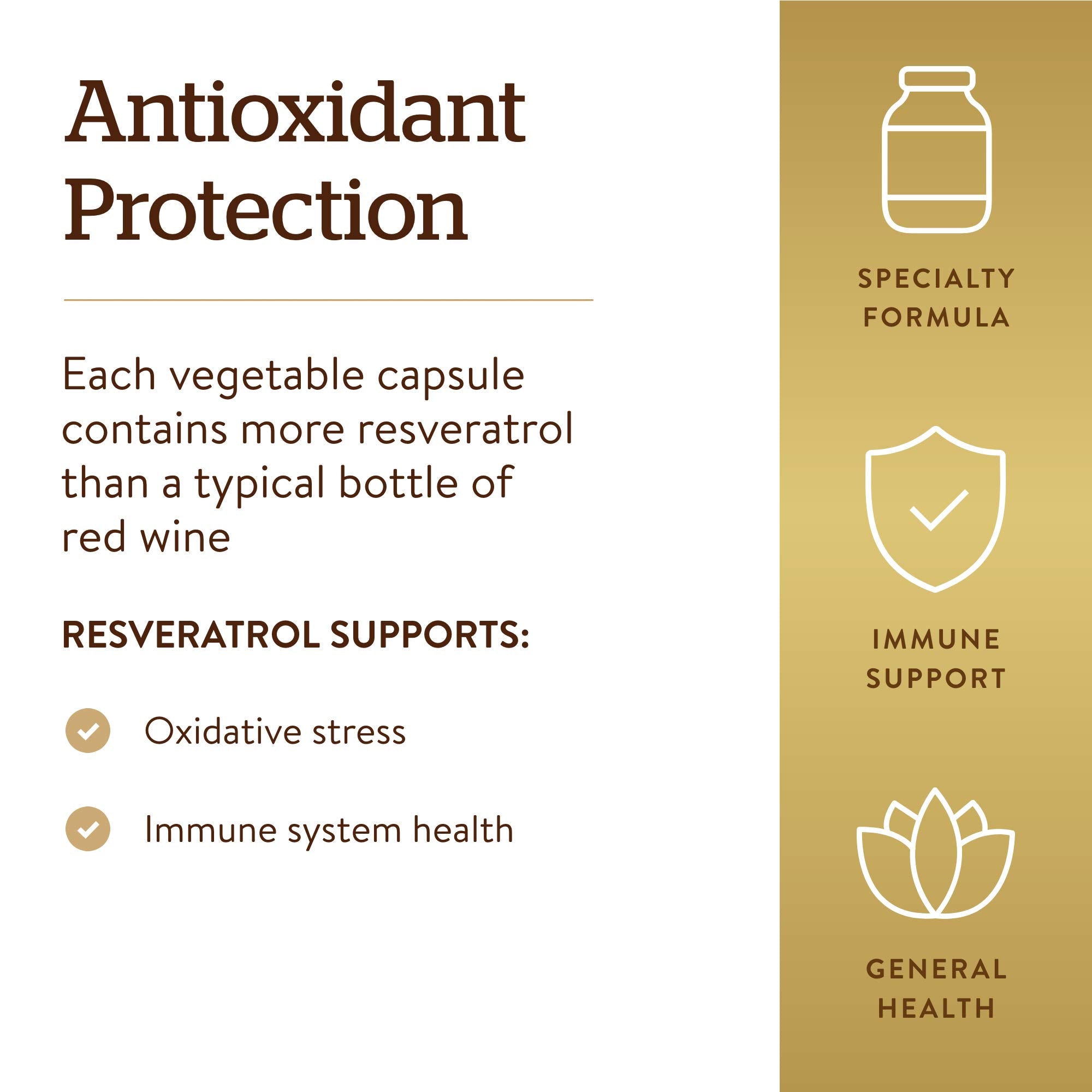 Solgar resveratrol cápsula junto a comida para mejor absorción
