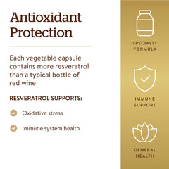 Solgar resveratrol cápsula junto a comida para mejor absorción