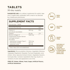 Solgar tabletas detalle de textura, fácil de tragar y dosificación