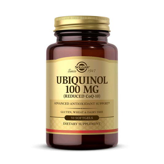 Solgar frente del envase mostrando 50 softgels y beneficios claros