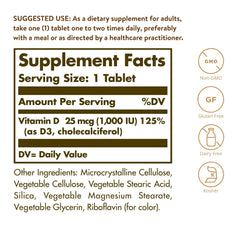 Solgar etiqueta lateral con información de dosis y ingredientes
