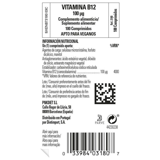 Solgar Vitamin B12 100ug packaging on shelf highlighting vegan and non-GMO claims.