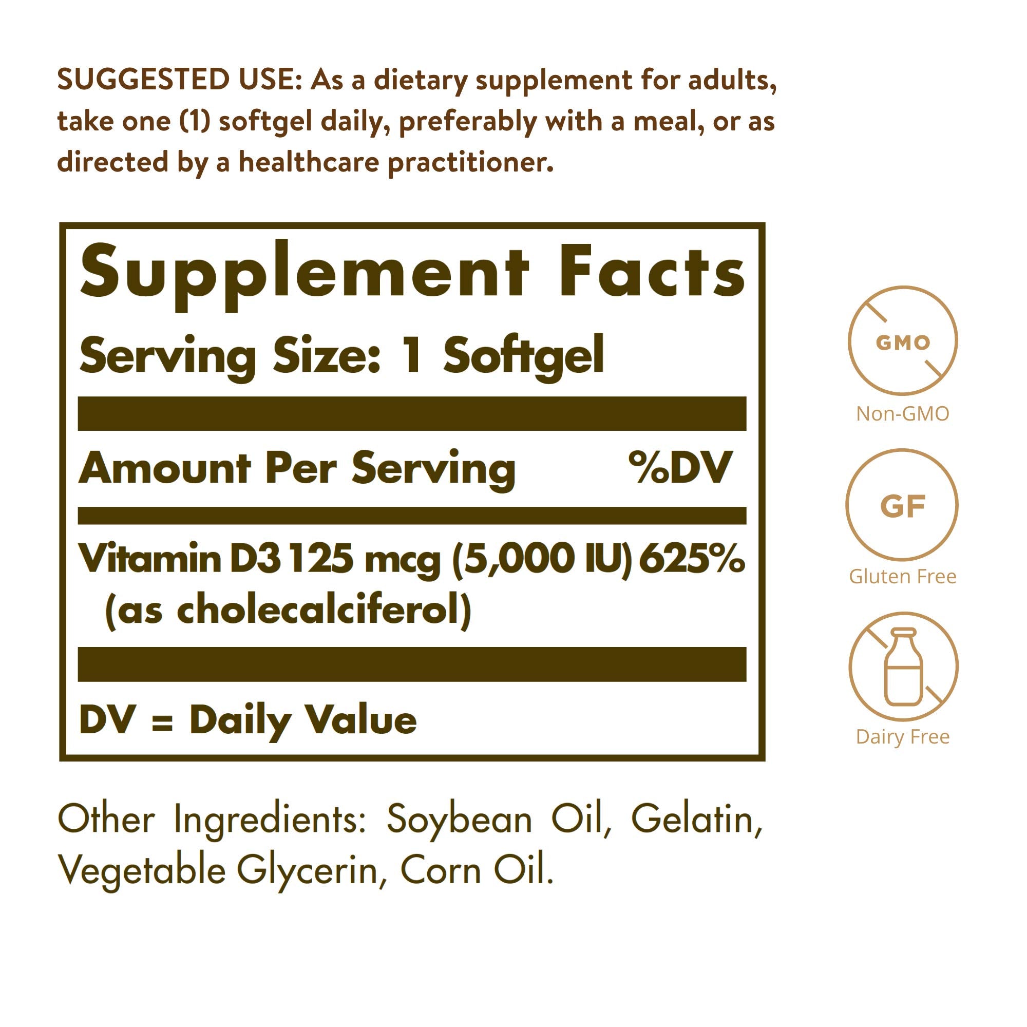 Cápsula blanda Solgar Vitamin D3 en primer plano muestra textura y facilidad de deglución