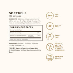 Solgar primer plano de softgel oleoso para mejor absorción