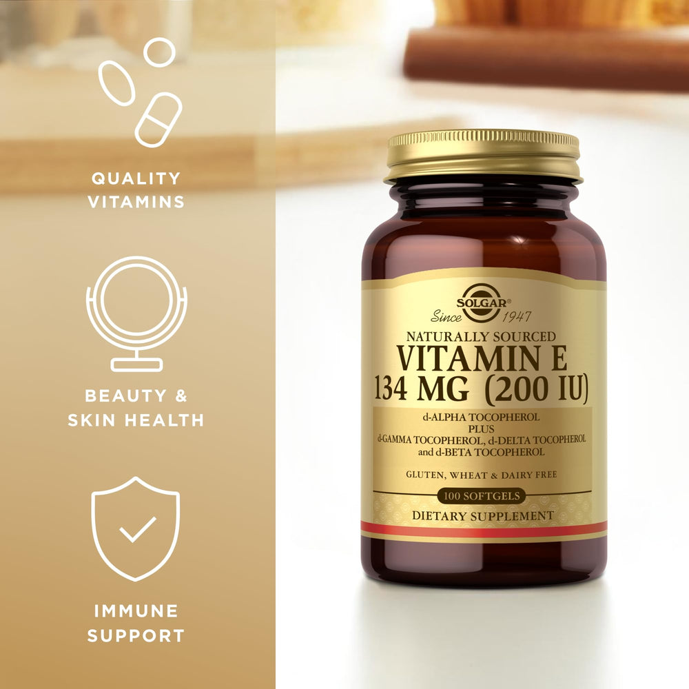 Solgar Vitamina E 200 UI, composición detallada con d-Alpha Tocopherol y tocoferoles