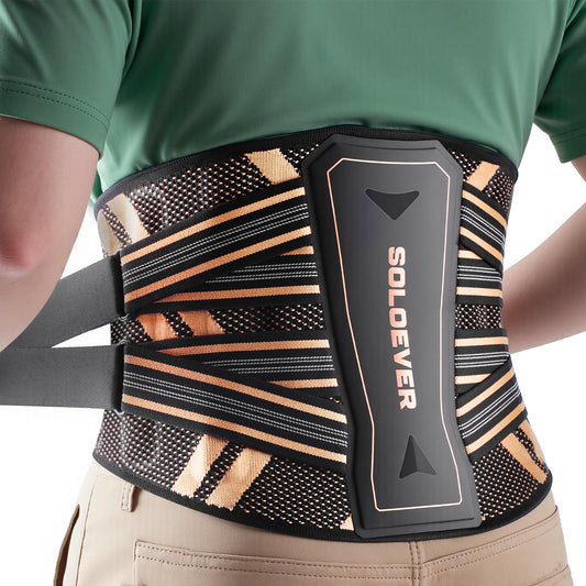 SOLOEVER faja lumbar frontal mostrando cierre y soporte para uso diario